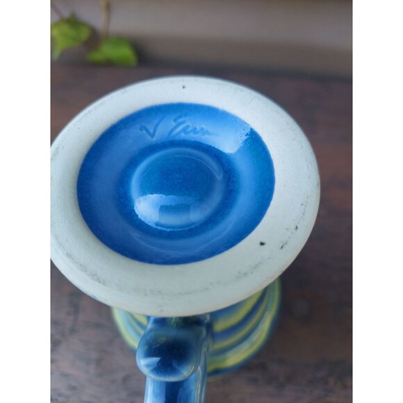 Eric Van Eimeren Pottery Footed Mug Blue & Green Helena, MT - Picture 4 of 5